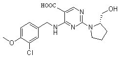 (S)-4-(3-氯-4-甲氧基苯氨基)-5-羧基-2-(2-羥甲基-1-吡咯基)嘧啶